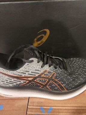 Asics Black & Orange Men's Athletic Running Shoe